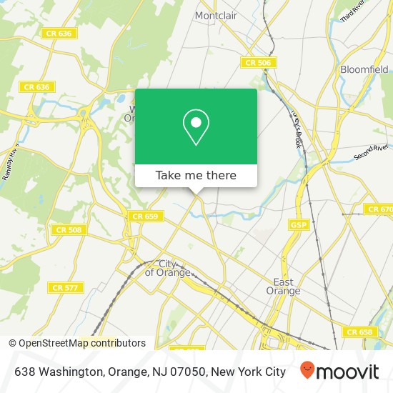 638 Washington, Orange, NJ 07050 map