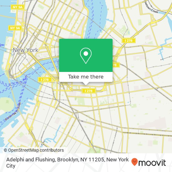 Adelphi and Flushing, Brooklyn, NY 11205 map