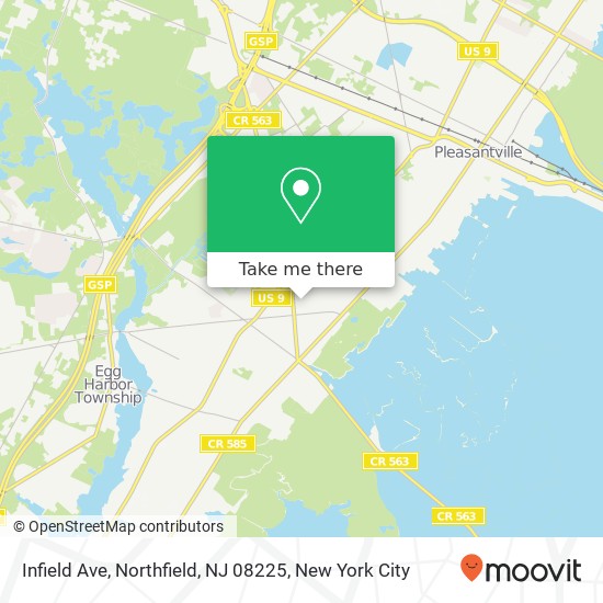 Mapa de Infield Ave, Northfield, NJ 08225
