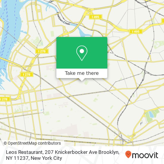 Leos Restaurant, 207 Knickerbocker Ave Brooklyn, NY 11237 map