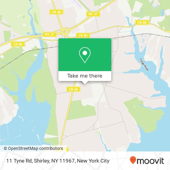 Mapa de 11 Tyne Rd, Shirley, NY 11967
