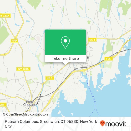 Mapa de Putnam Columbus, Greenwich, CT 06830