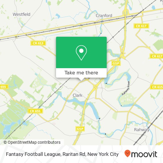 Mapa de Fantasy Football League, Raritan Rd