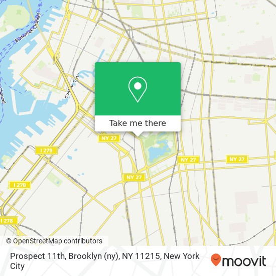 Mapa de Prospect 11th, Brooklyn (ny), NY 11215