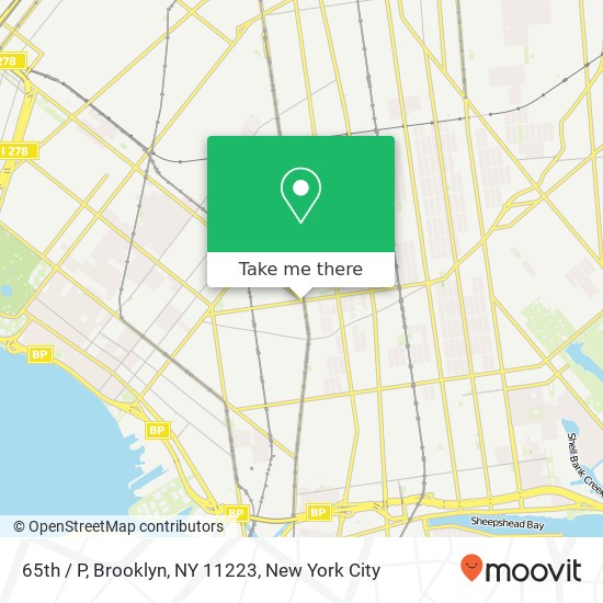 65th / P, Brooklyn, NY 11223 map