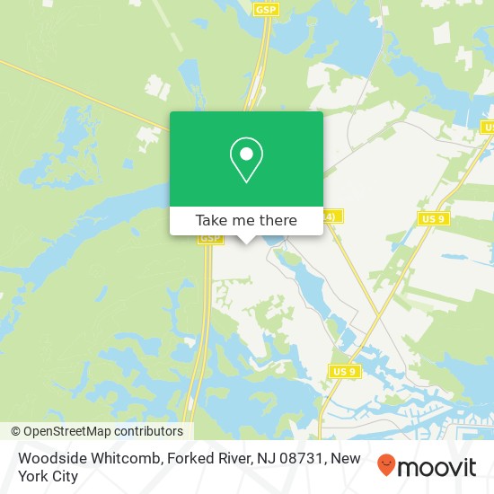 Mapa de Woodside Whitcomb, Forked River, NJ 08731
