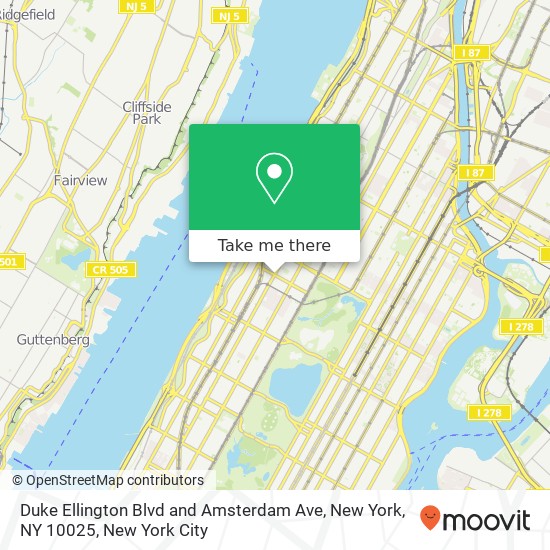 Duke Ellington Blvd and Amsterdam Ave, New York, NY 10025 map