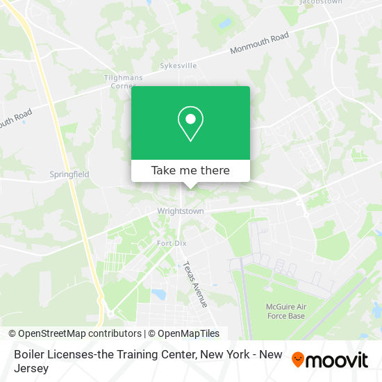 Boiler Licenses-the Training Center map