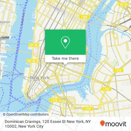 Mapa de Dominican Cravings, 120 Essex St New York, NY 10002
