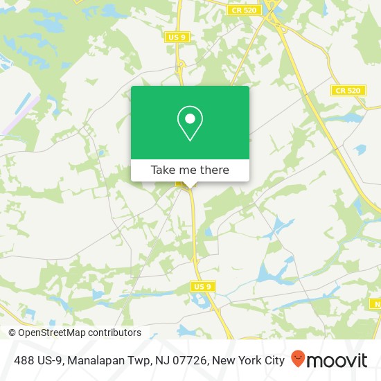 Mapa de 488 US-9, Manalapan Twp, NJ 07726