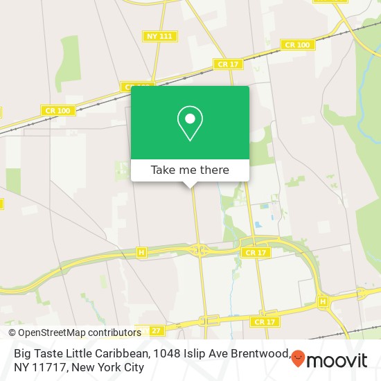 Mapa de Big Taste Little Caribbean, 1048 Islip Ave Brentwood, NY 11717