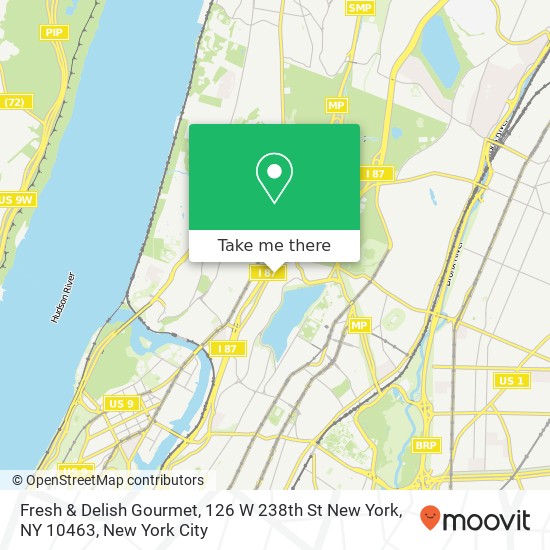 Mapa de Fresh & Delish Gourmet, 126 W 238th St New York, NY 10463