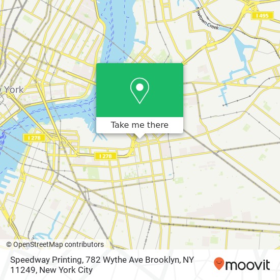 Mapa de Speedway Printing, 782 Wythe Ave Brooklyn, NY 11249
