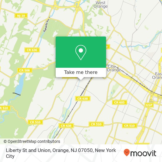 Mapa de Liberty St and Union, Orange, NJ 07050