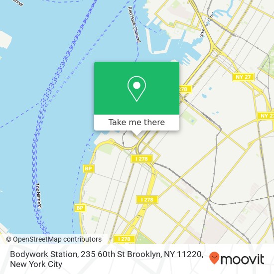 Mapa de Bodywork Station, 235 60th St Brooklyn, NY 11220