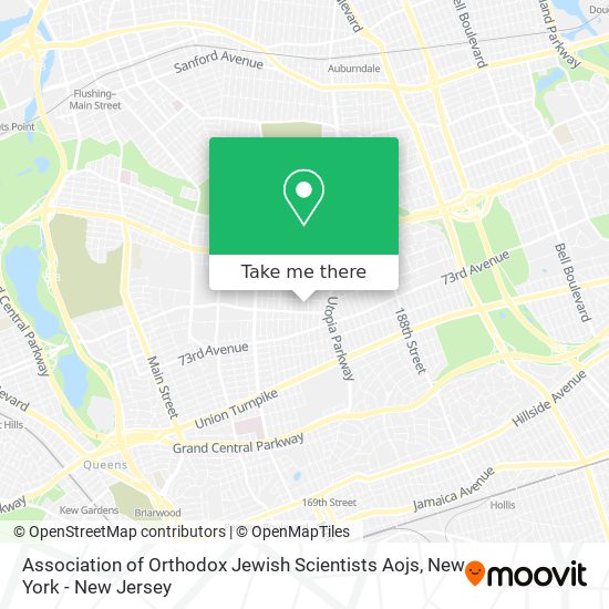 Association of Orthodox Jewish Scientists Aojs map
