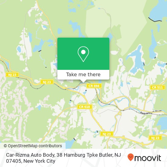 Mapa de Car-Rizma Auto Body, 38 Hamburg Tpke Butler, NJ 07405