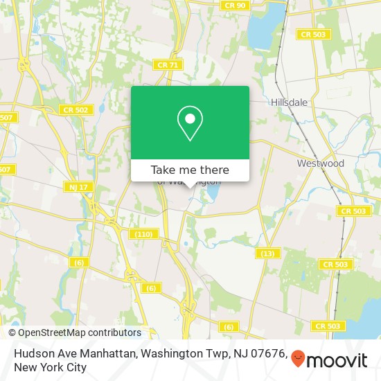 Hudson Ave Manhattan, Washington Twp, NJ 07676 map