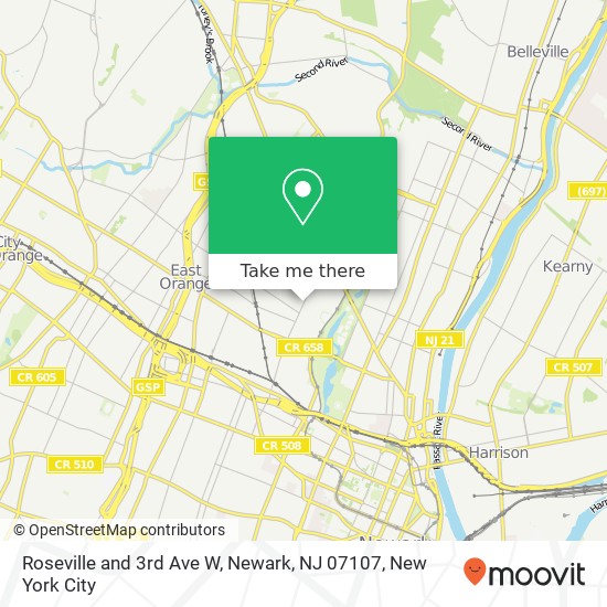 Roseville and 3rd Ave W, Newark, NJ 07107 map