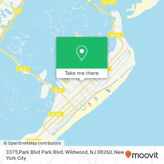 Mapa de 3375,Park Blvd Park Blvd, Wildwood, NJ 08260