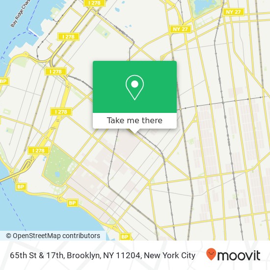 Mapa de 65th St & 17th, Brooklyn, NY 11204