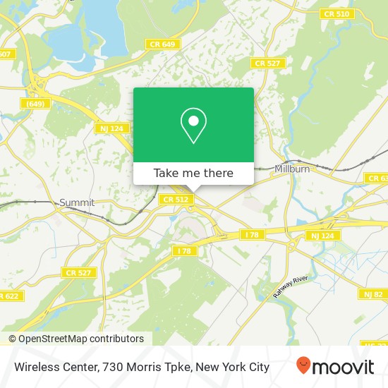 Mapa de Wireless Center, 730 Morris Tpke
