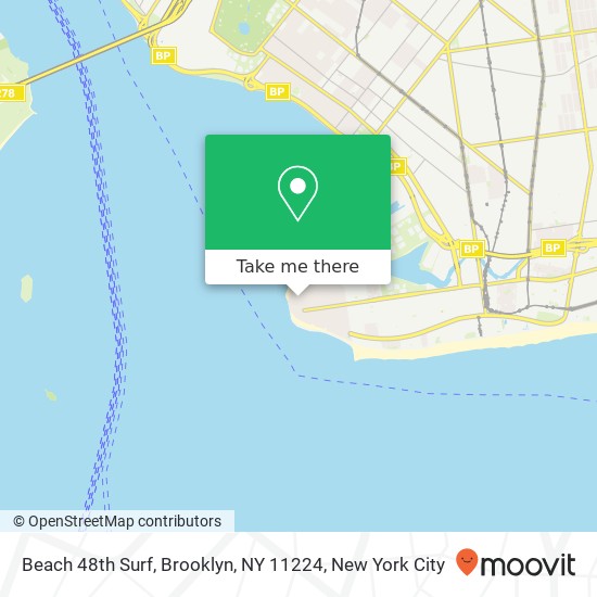 Mapa de Beach 48th Surf, Brooklyn, NY 11224