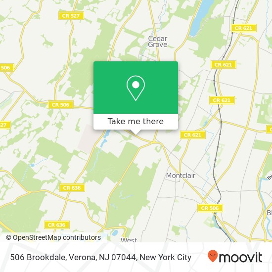 Mapa de 506 Brookdale, Verona, NJ 07044