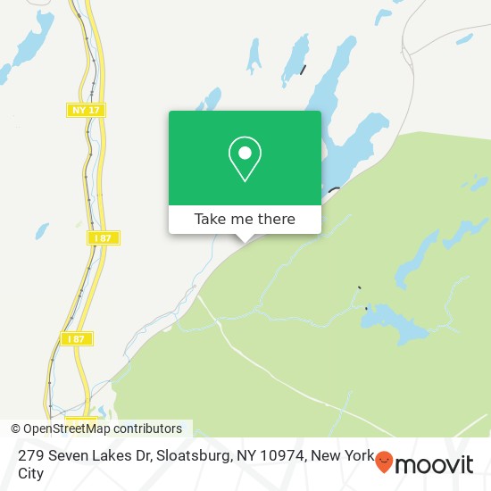 Mapa de 279 Seven Lakes Dr, Sloatsburg, NY 10974