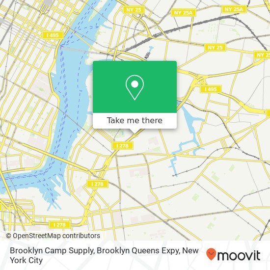 Mapa de Brooklyn Camp Supply, Brooklyn Queens Expy