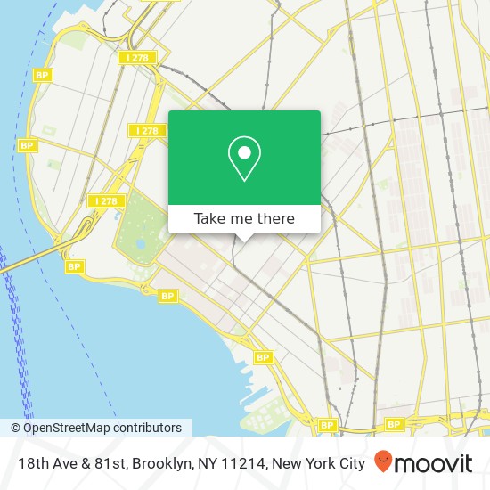 Mapa de 18th Ave & 81st, Brooklyn, NY 11214