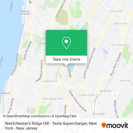 Mapa de Westchester's Ridge Hill - Tesla Supercharger