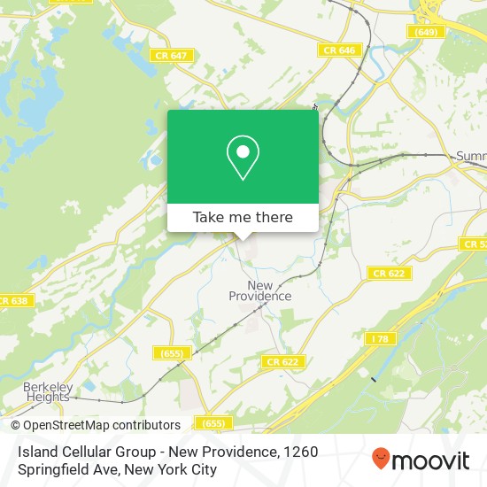 Island Cellular Group - New Providence, 1260 Springfield Ave map