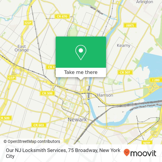 Our NJ Locksmith Services, 75 Broadway map