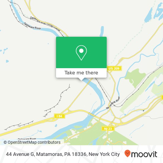 Mapa de 44 Avenue G, Matamoras, PA 18336