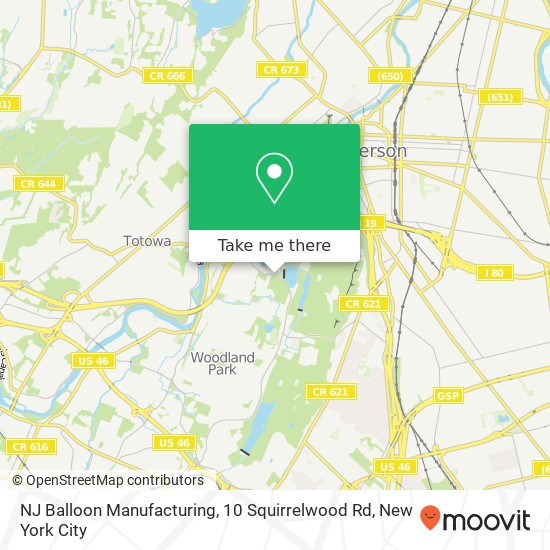 Mapa de NJ Balloon Manufacturing, 10 Squirrelwood Rd