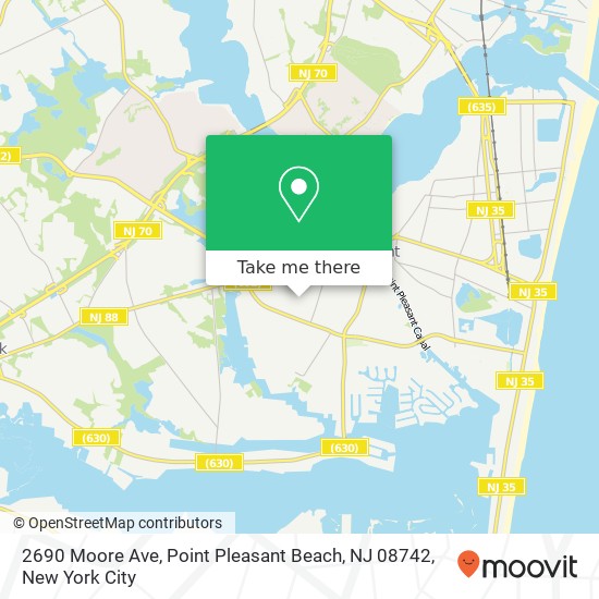 Mapa de 2690 Moore Ave, Point Pleasant Beach, NJ 08742