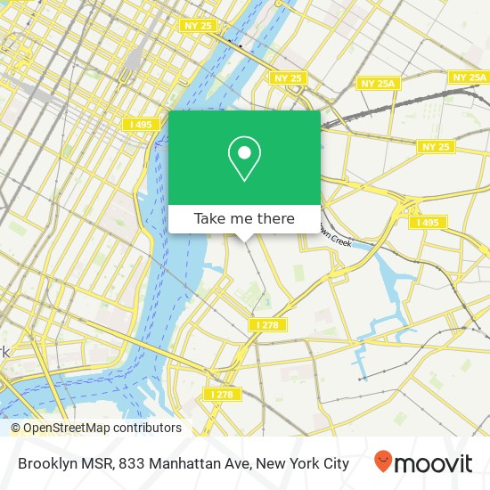 Brooklyn MSR, 833 Manhattan Ave map
