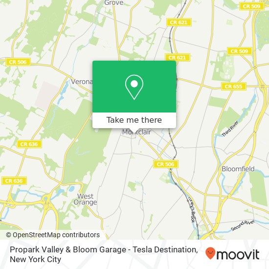 Propark Valley & Bloom Garage - Tesla Destination map