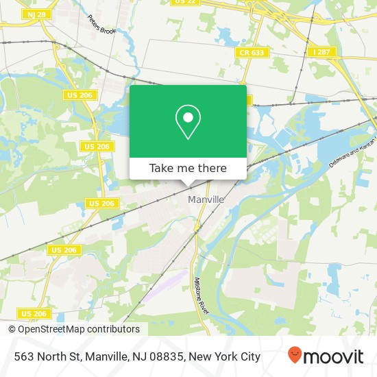 Mapa de 563 North St, Manville, NJ 08835