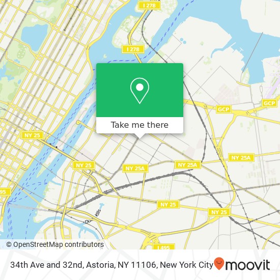 Mapa de 34th Ave and 32nd, Astoria, NY 11106