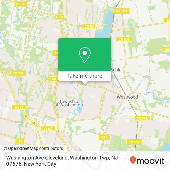 Washington Ave Cleveland, Washington Twp, NJ 07676 map
