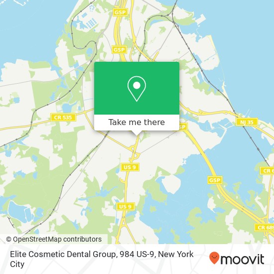 Mapa de Elite Cosmetic Dental Group, 984 US-9