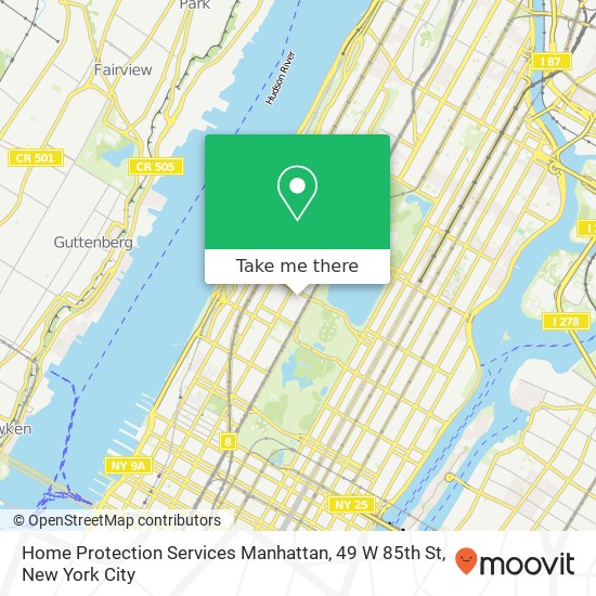 Home Protection Services Manhattan, 49 W 85th St map