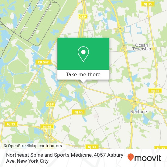 Northeast Spine and Sports Medicine, 4057 Asbury Ave map