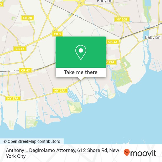 Anthony L Degirolamo Attorney, 612 Shore Rd map