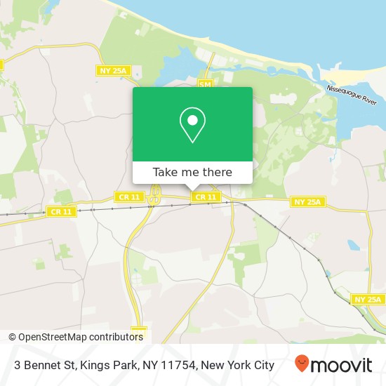 Mapa de 3 Bennet St, Kings Park, NY 11754