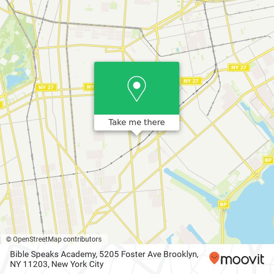 Mapa de Bible Speaks Academy, 5205 Foster Ave Brooklyn, NY 11203