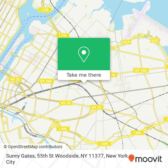 Mapa de Sunny Gates, 55th St Woodside, NY 11377