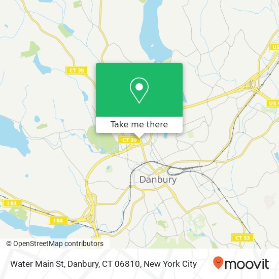 Mapa de Water Main St, Danbury, CT 06810